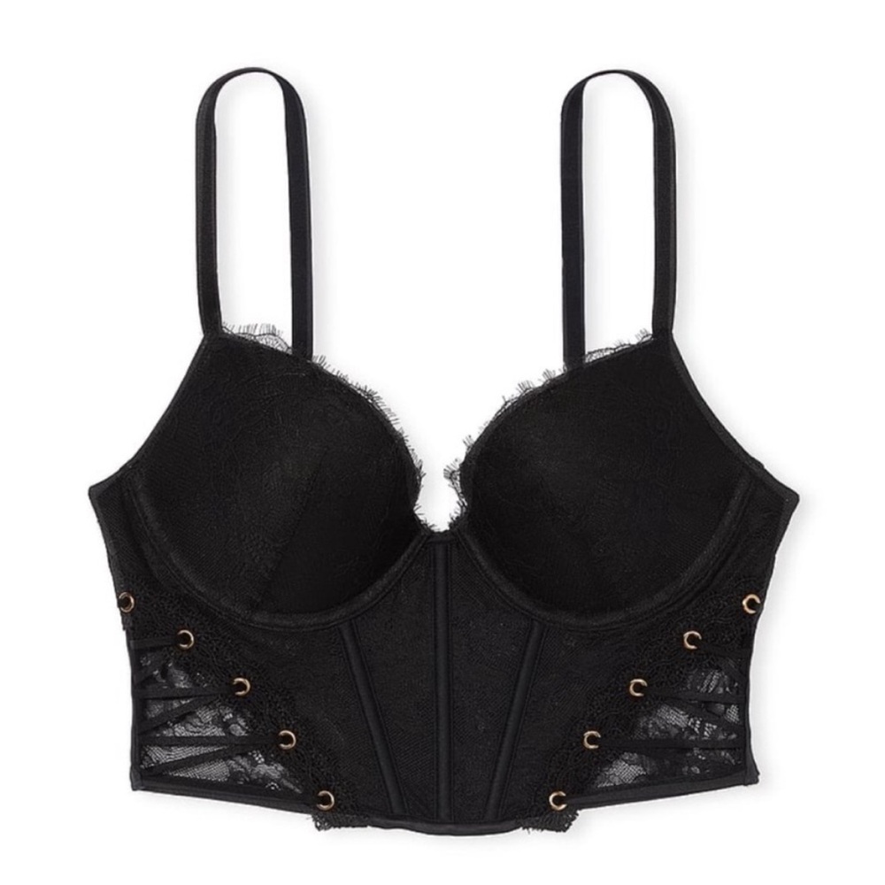Victoria’s Secret rose lace & grommets push up Corset top